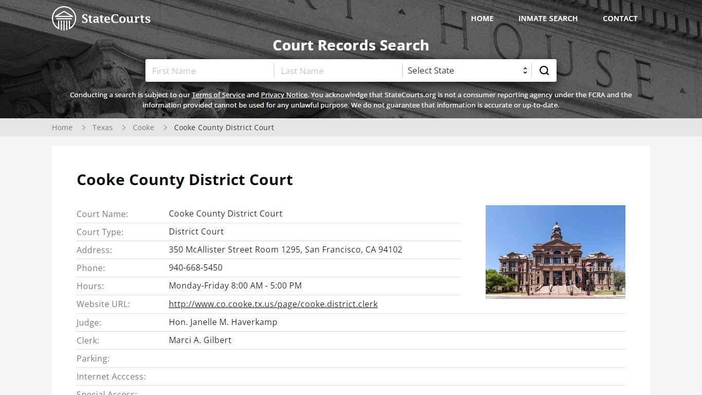 Cooke County District Court, Cooke County, TX - StateCourts